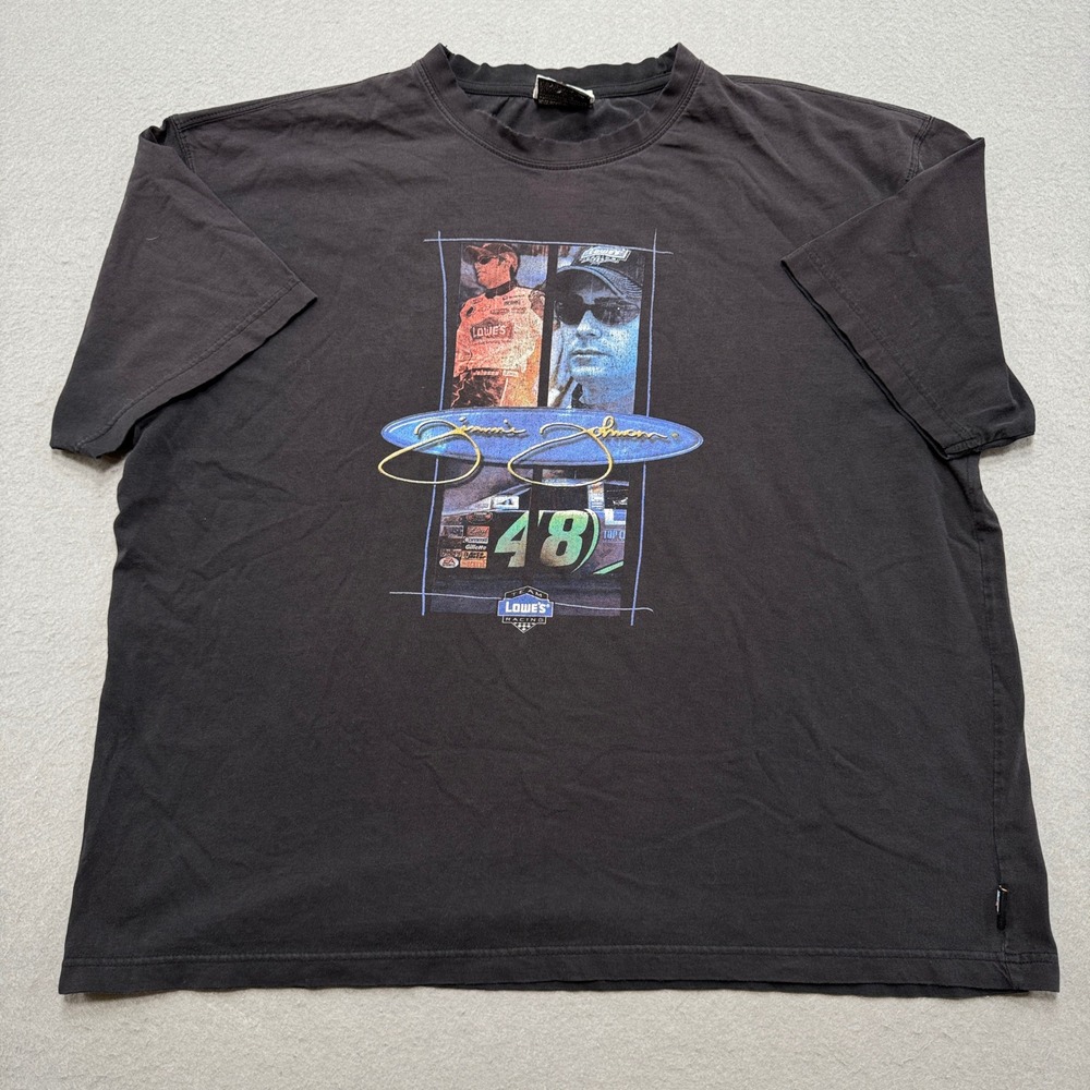 Chase Authentics Racing T-Shirt Men's XL Black Jimmie Johnson Lowe's #48 NASCAR